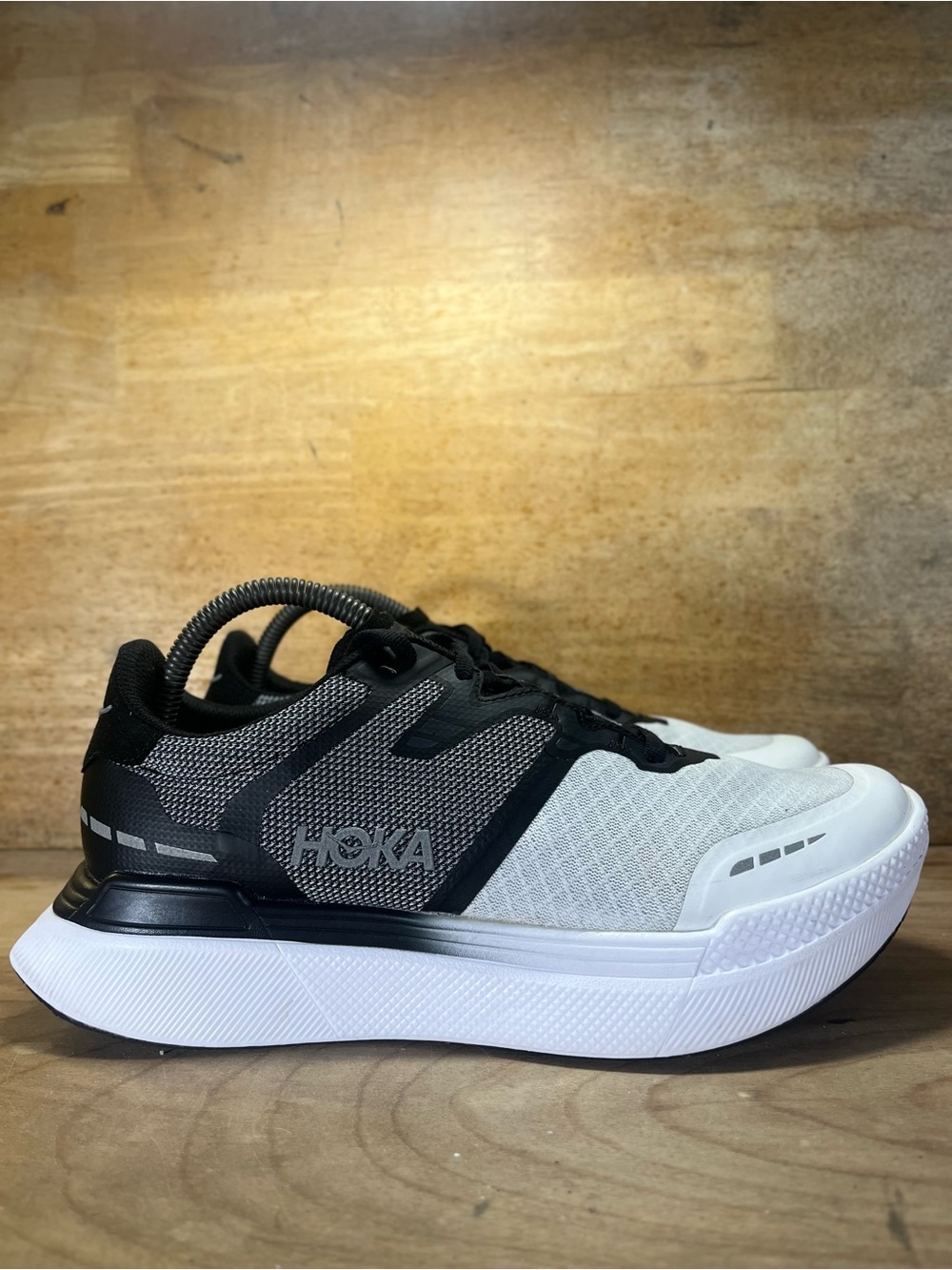 Hoka One One Transport X Mens Size 8 Running Walking Shoes Sneakers Black White